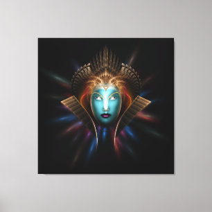 Riddian Queen Fraktal Art Wrapped Canvas Print Leinwanddruck