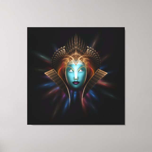 Riddian Queen Fraktal Art Wrapped Canvas Print Leinwanddruck (Vorderseite)