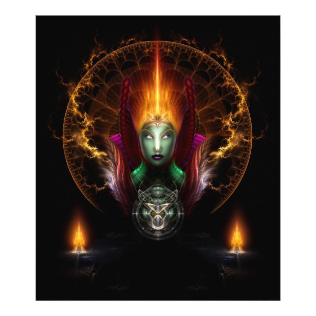 Riddian Queen of Fire Fraktal Art Fotodruck (Vorne)