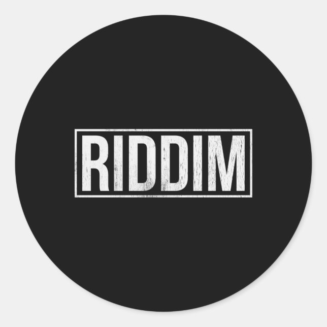 Riddim Dubstep Edm Headbanger Bass Rave Festival Runder Aufkleber (Vorderseite)