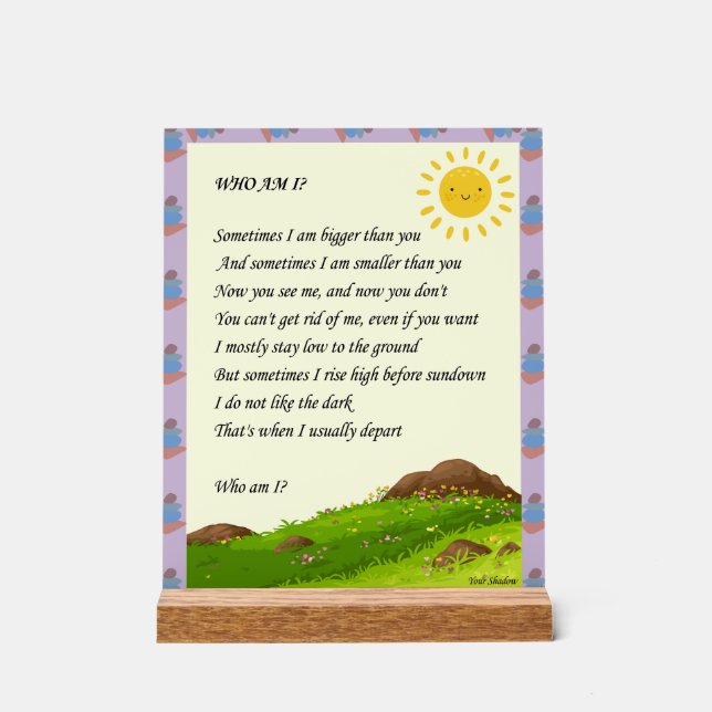 Riddle Art Acrylschild (Vorderseite)