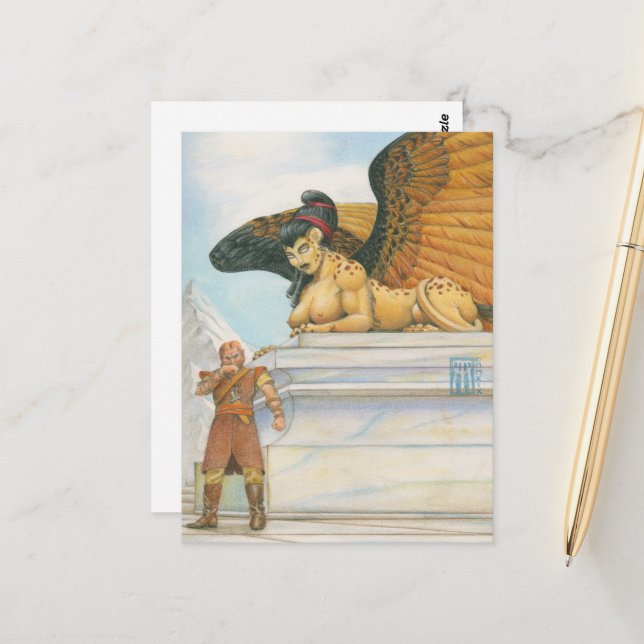 Riddle Sphinx Postkarte (Vorderseite/Rückseite Beispiel)