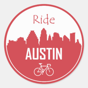 Ride Austin Runder Aufkleber