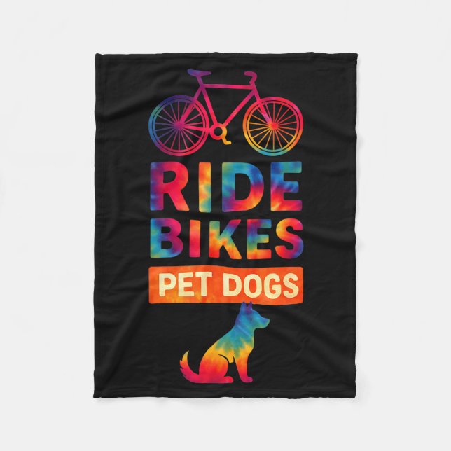 Ride Bikes Pet Dogs Bicycle Cycling Biking Dog Lov Fleecedecke (Vorderseite)