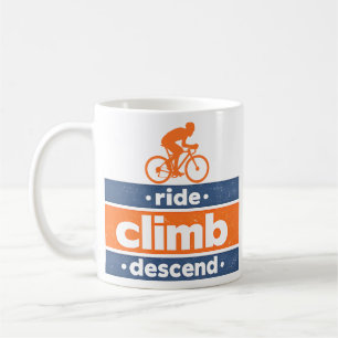 Ride Climb Descend Radfahren Zitat Vintage Kaffeetasse