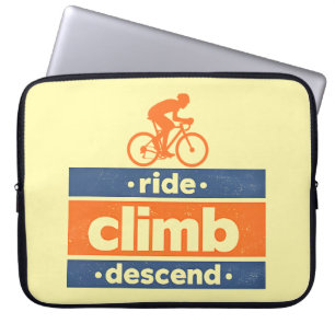 Ride Climb Descend Radfahren Zitat Vintage Laptopschutzhülle