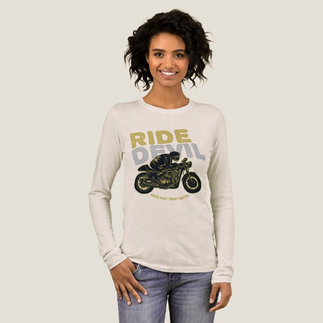Ride Devil Motorrad Graphic Long Sleeve T - Shirt (Volle Vorderseite)