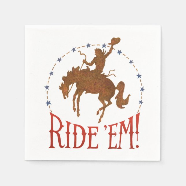 Ride 'em Cowboy Rodeo Napkins Serviette (Vorderseite)