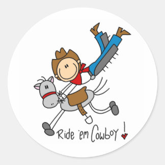 Ride 'Em Cowboy Strichmännchen Sticker