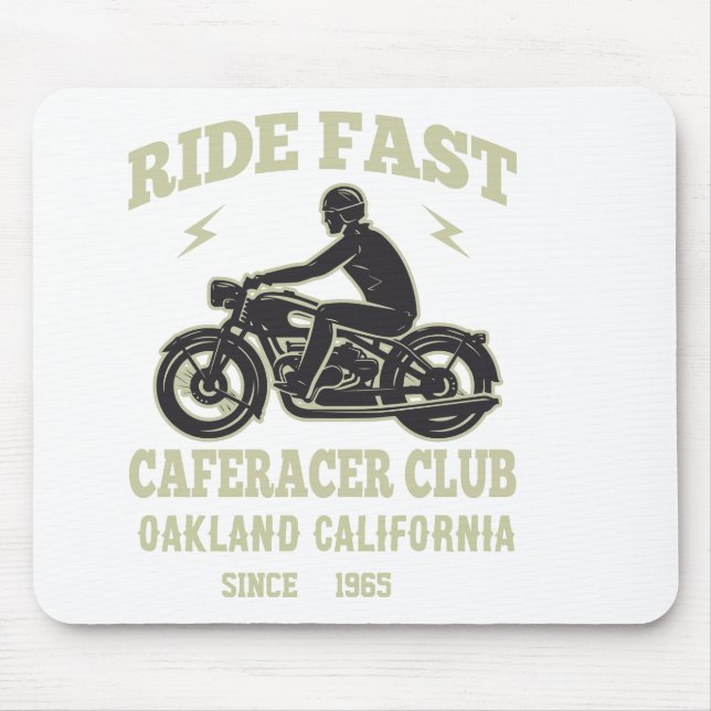 Ride Fast Cafe Racer Club Custom Mousepad (Vorne)