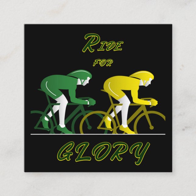 Ride For Glory Quadratische Visitenkarte (Vorderseite)