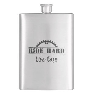 Ride Hard Live Easy Cycling Flachmann
