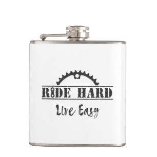 Ride Hard Live Easy Cycling Flachmann