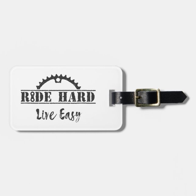 Ride Hard Live Easy Cycling Gepäckanhänger (Vorderseite horizontal)