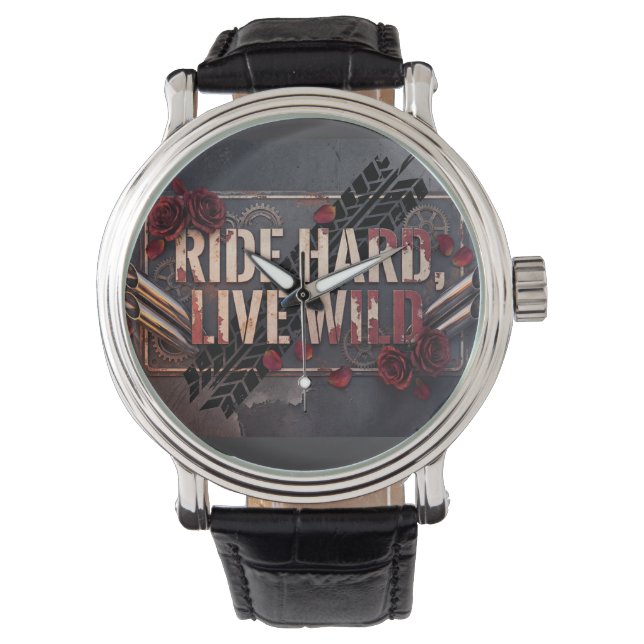 ride hard live wild armbanduhr (Vorderseite)