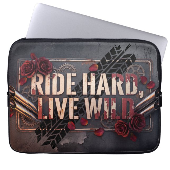 ride hard live wild laptopschutzhülle (Vorderseite)