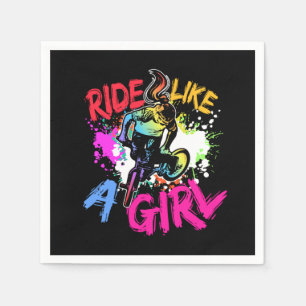 Ride Lke A Girl BMX Biker Gift Idea Serviette