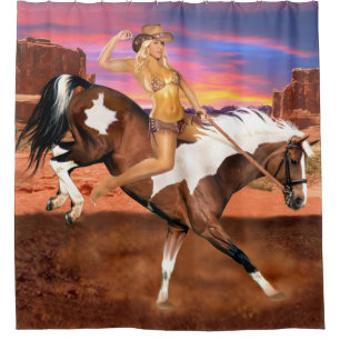RIDE’M BRONCO COWGIRL DUSCHVORHANG