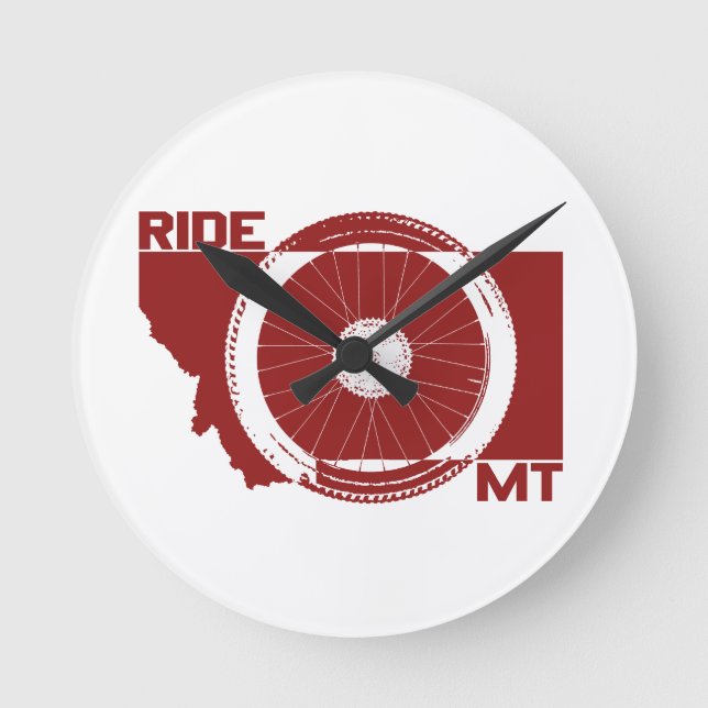Ride Montana Runde Wanduhr (Vorderseite)
