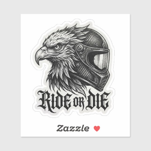 Ride or Die Eagle Biker Helmaufkleber Aufkleber (Blatt)