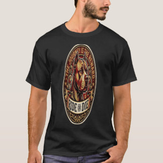 Ride or Die Pitbull Vintage Biker Abzeichen T-Shirt