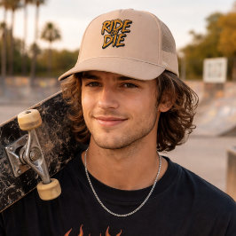 Ride Or Die Skater - Skateboarding Graphic Print Truckerkappe