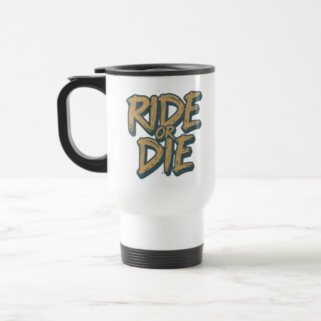 Ride Or Die Skater Skeleton -Skateboarding Graphic Reisebecher (Links)