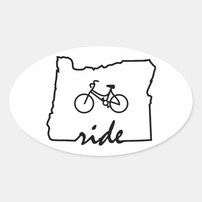 Ride Oregon (Radfahren) Ovaler Aufkleber (Vorderseite)