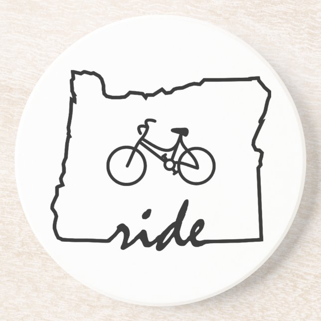 Ride Oregon (Radfahren) Sandstein Untersetzer (Vorne)