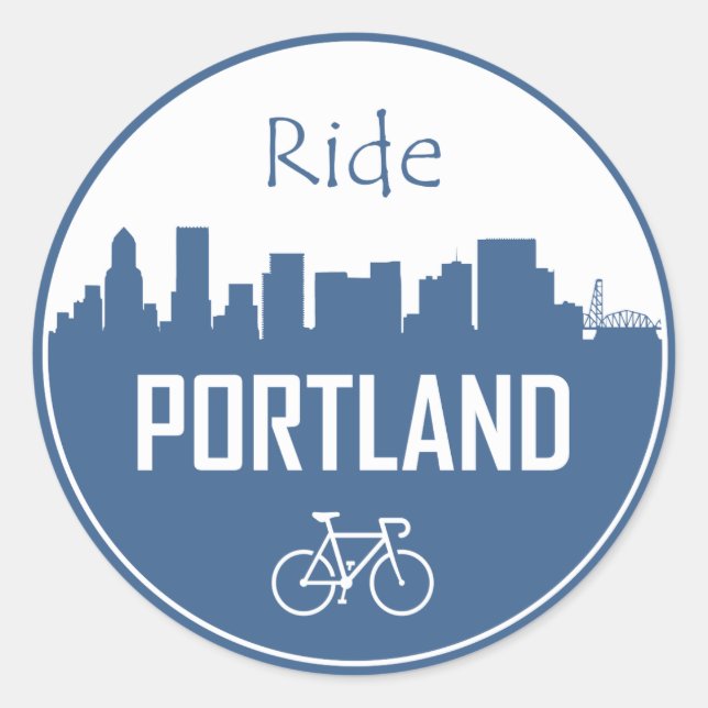 Ride Portland Runder Aufkleber (Vorderseite)