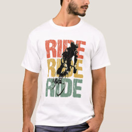 Ride Ride Vintager Radfahrer T-Shirt