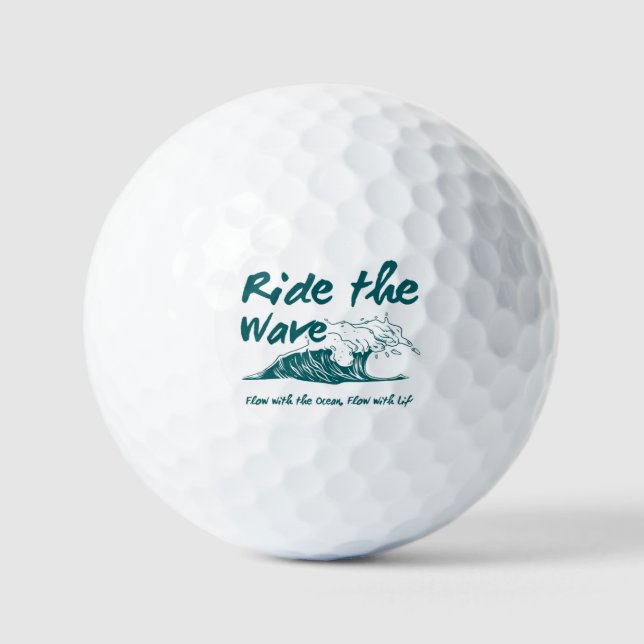 Ride the Wave Surf Design Golfball (Vorderseite)
