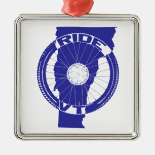 Ride Vermont Silbernes Ornament