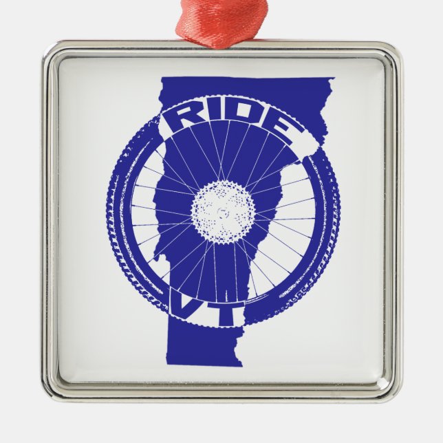 Ride Vermont Silbernes Ornament (Vorne)