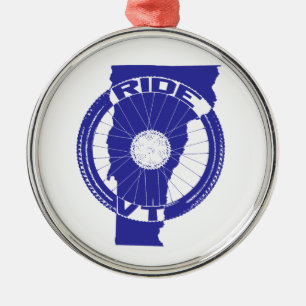 Ride Vermont Silbernes Ornament