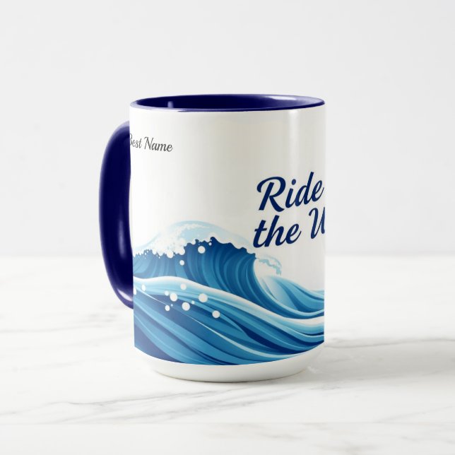 Ride Wave Quote Tasse (Vorderseite Links)