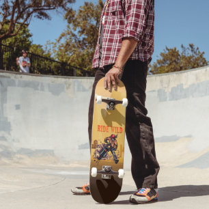 Ride Wild Desert Motocross Motorrad-Fahrer Skateboard