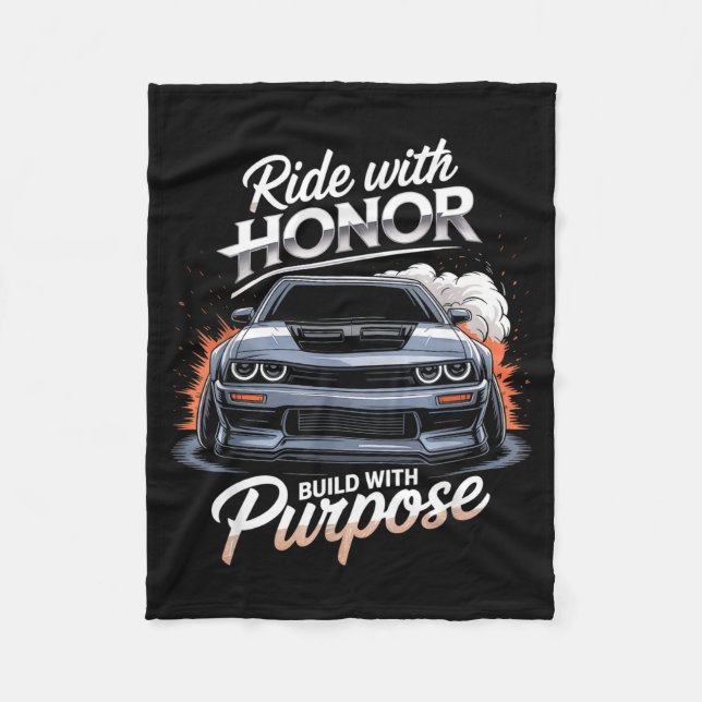Ride With Honor Car Lover  Fleecedecke (Vorderseite)