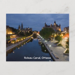 Rideau Canal und Sussex Drive in der Nacht. Postkarte