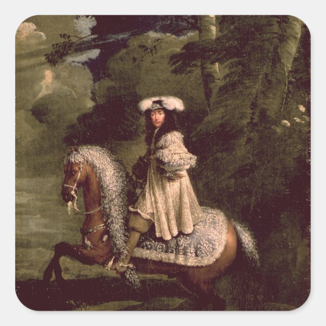 Rider in Blue Quadratischer Aufkleber (Vorderseite)