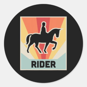 Rider Vintag Reiten Runder Aufkleber