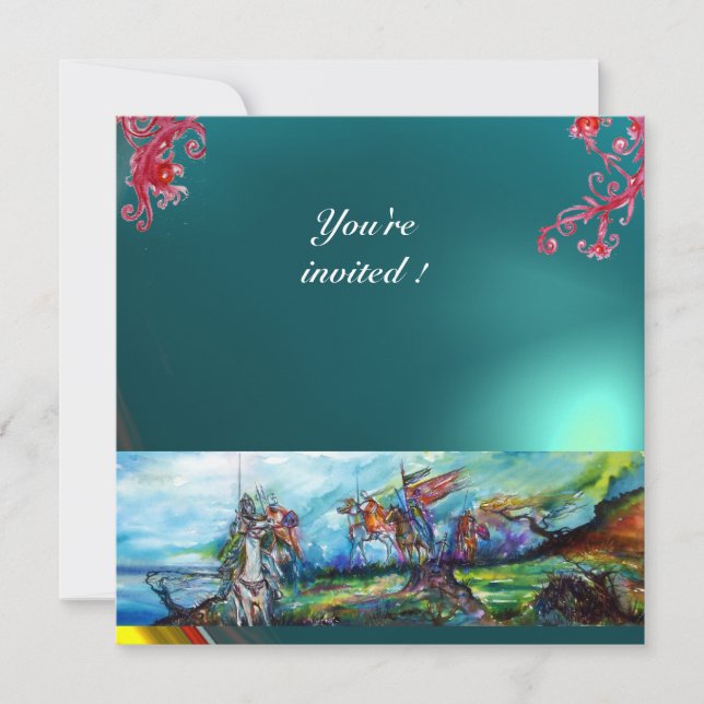 RIDERS IM STORM-Edelstein blau Einladung (Vorderseite)