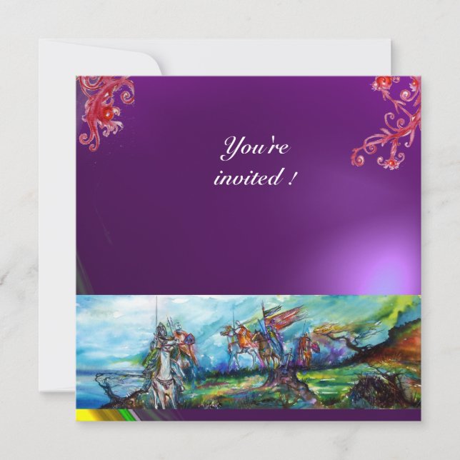 RIDERS IM STORMEN-lila Einladung (Vorderseite)