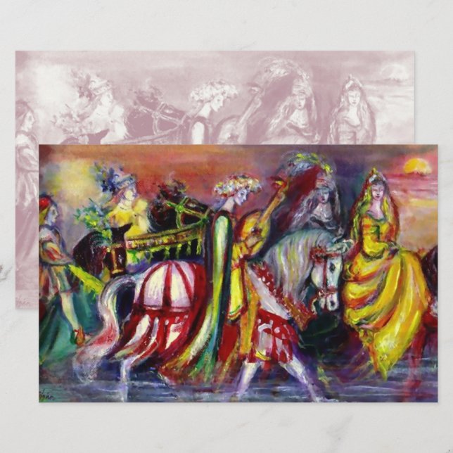 RIDERS IN DER NACHT-Fantasie Briefpapier (Vorne/Hinten)