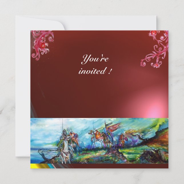 RIDERS IN DER STORM-Edelstein rot Einladung (Vorderseite)