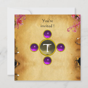 RIDERS IN DER STORM-Monogramm-Amethyste Einladung