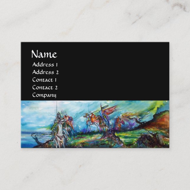 RIDERS IN DER STORM schwarz blau lila rot braun Visitenkarte (Vorderseite)