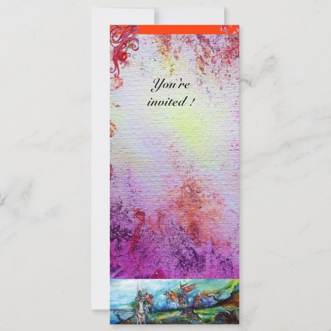 RIDERS IN STORM Mittelalterliche Ritter Reiten Lil Einladung (Vorderseite)