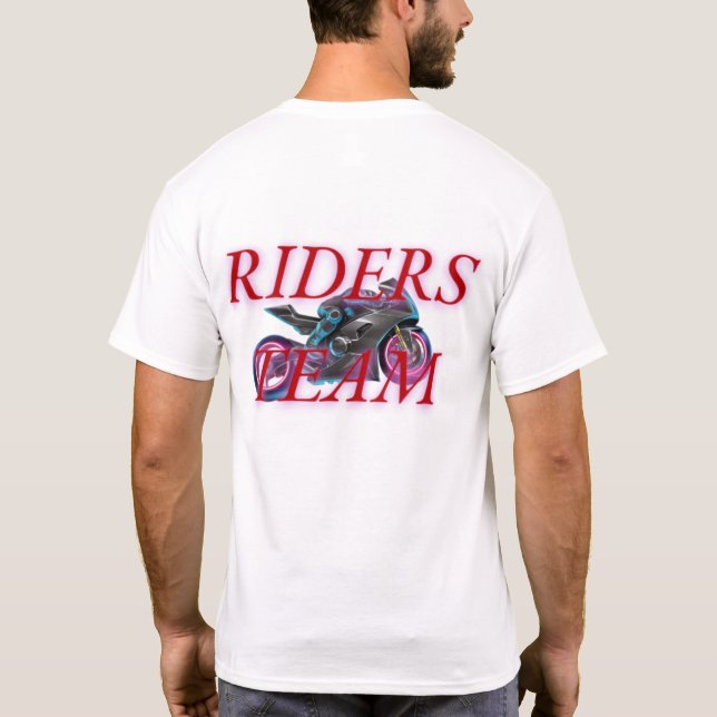 Riders Team Neon Motorcycle Club Logo - Crew für F T-Shirt (Rückseite)