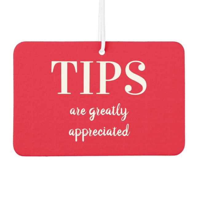 Rideshare Driver Red Heart Tipps sind zu schätzen Autolufterfrischer (Vorderseite)